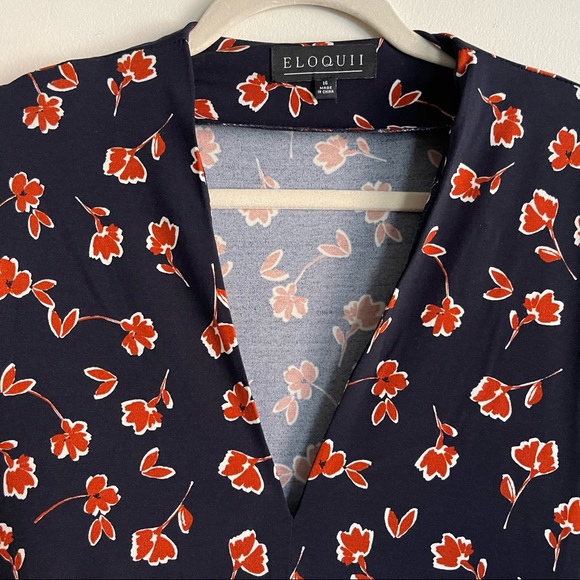 NWOT ELOQUII Tie Detail Midi Dress - Picture 6 of 8